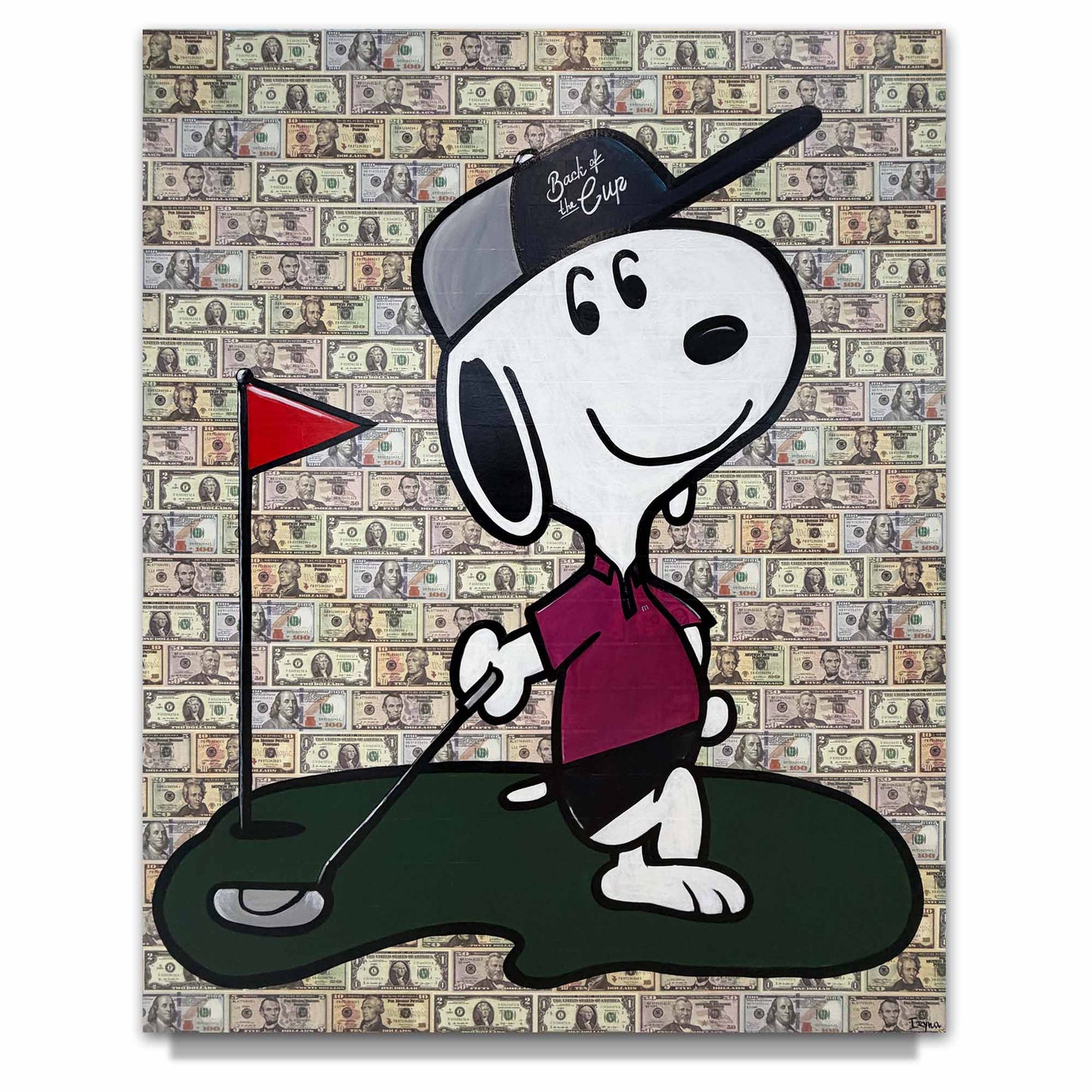 Iryna Miahka "Snoopy Golf" Original Canvas