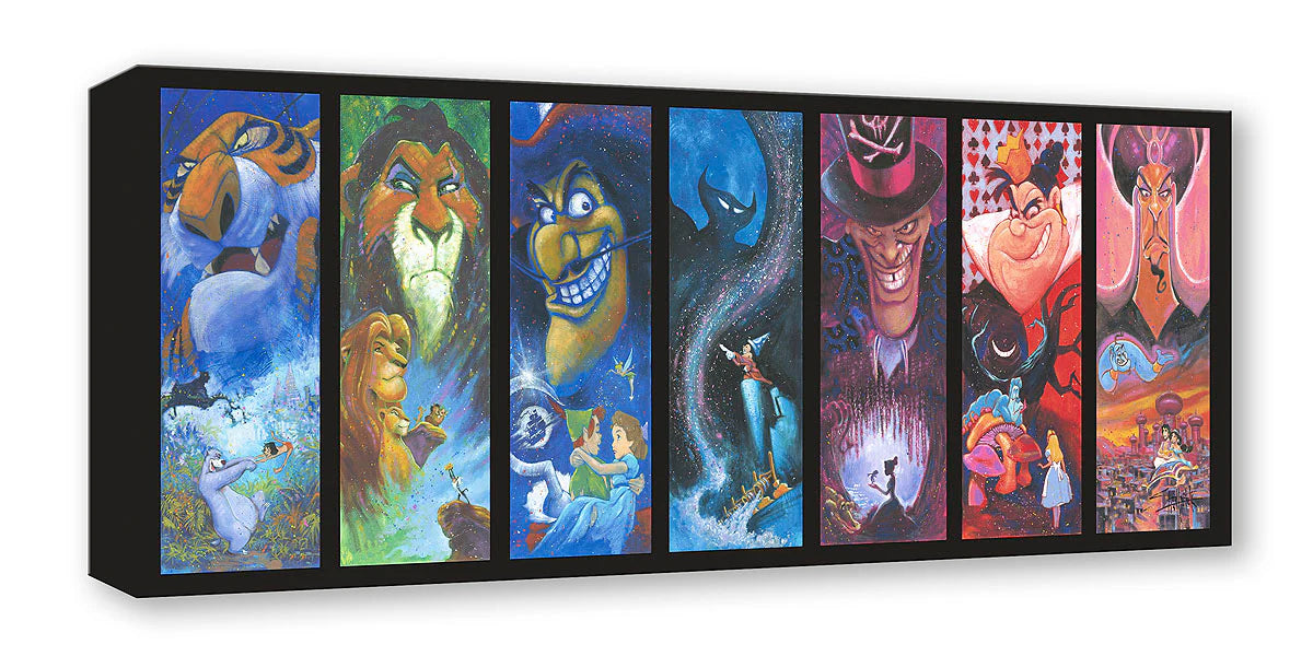 Stephen Fishwick Disney "The Villainous Seven" Limited Edition Canvas Giclee