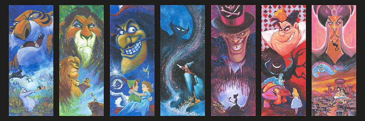 Stephen Fishwick Disney "The Villainous Seven" Limited Edition Canvas Giclee