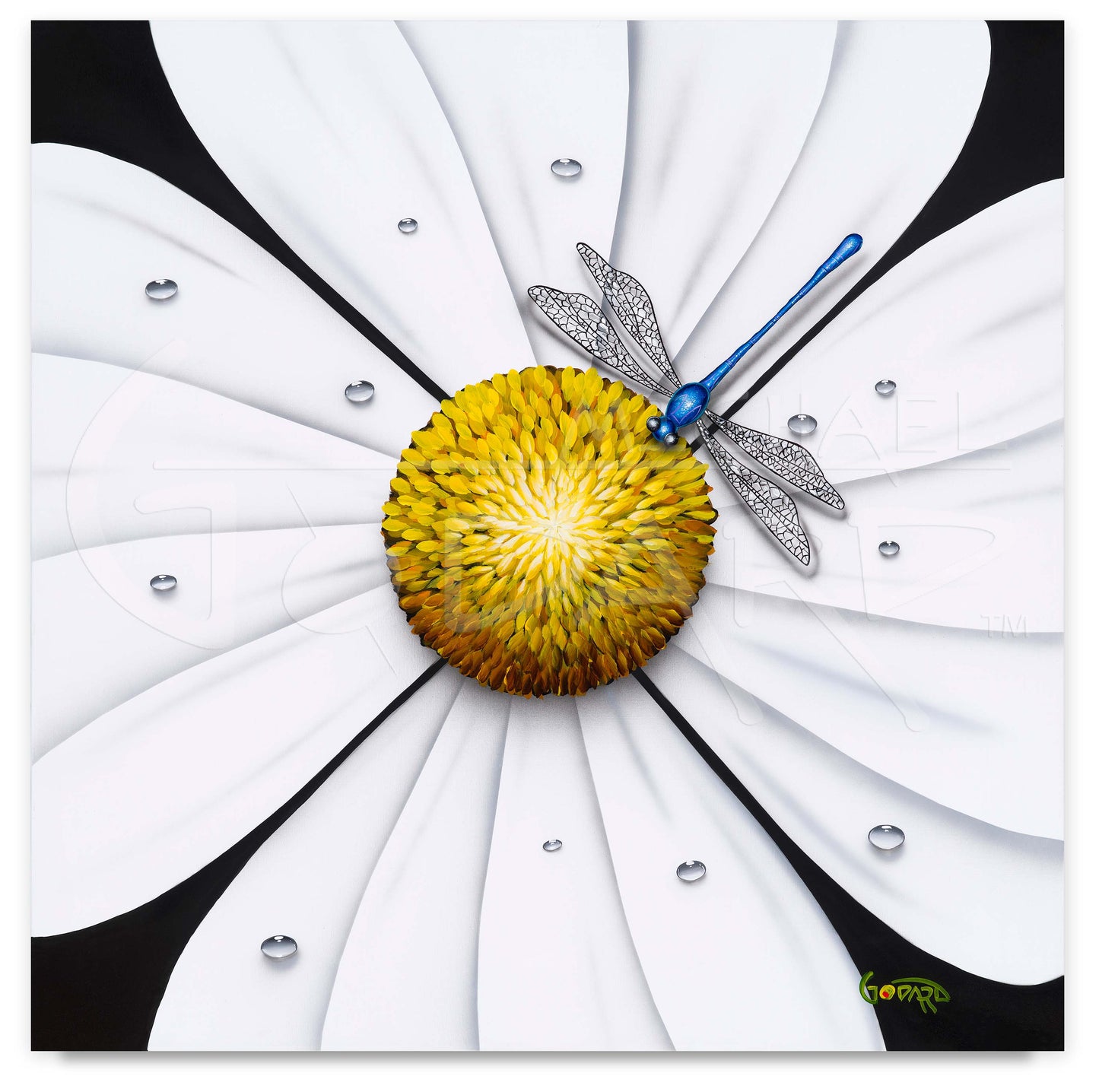 Michael Godard "White Flower Dragonfly" Limited Edition