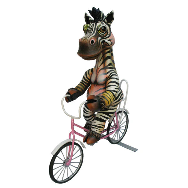 Carlos and Albert "Zebra on Bike" Sculpture