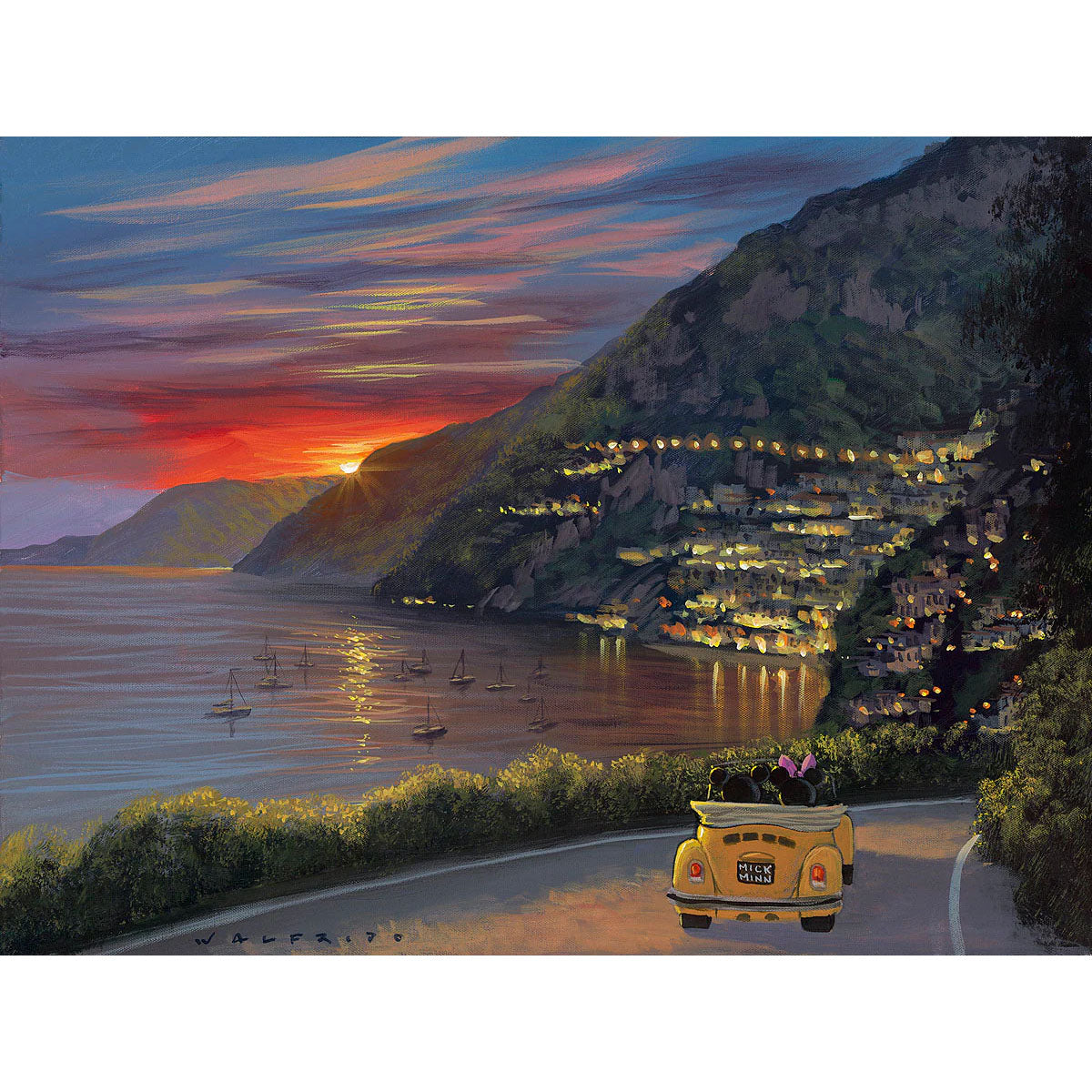 Walfrido Garcia "Riding Through Amalfi" Limited Edition Canvas Giclee
