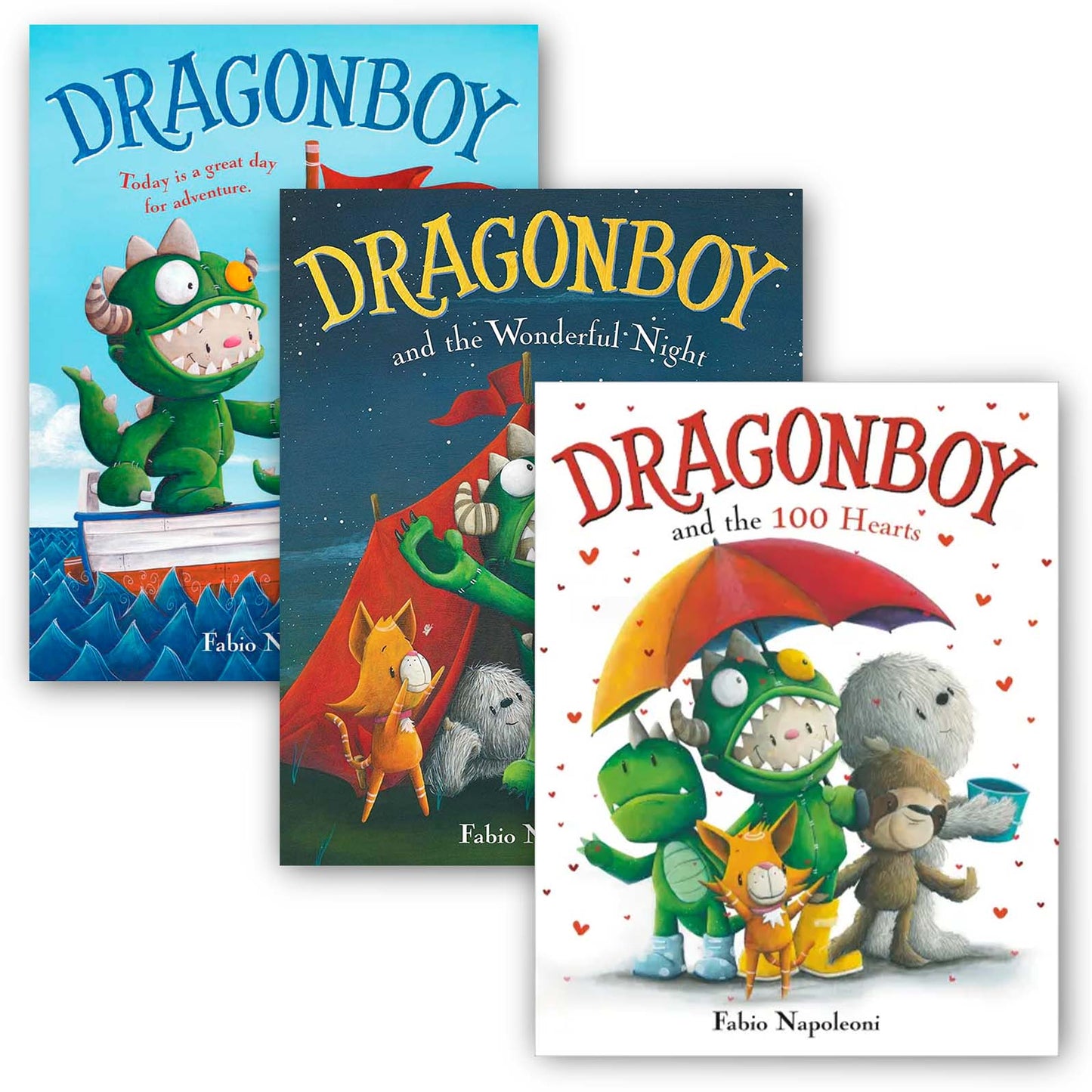 Fabio Napoleoni AUTOGRAPHED Set of 3 Dragonboy Books Book