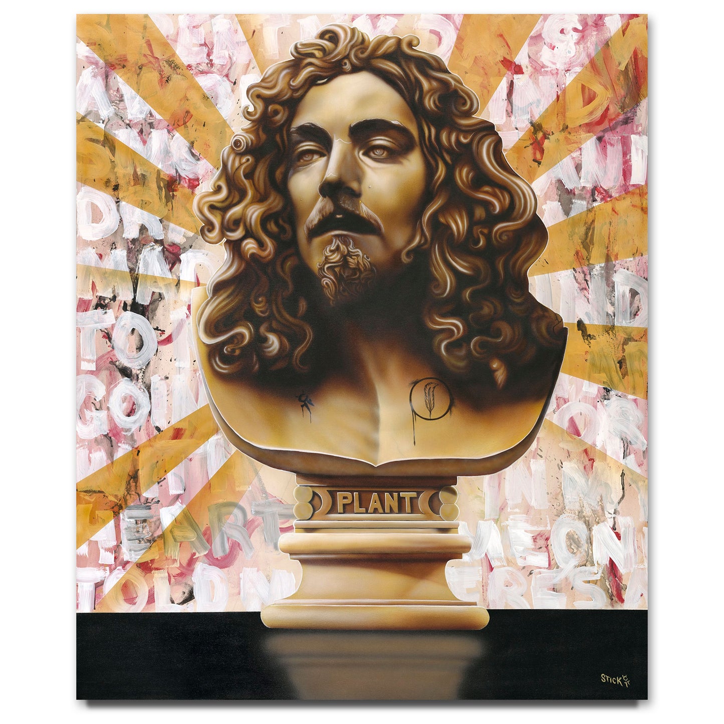 Stickman "The Golden God (Robert Plant) Limited Edition Canvas Giclee