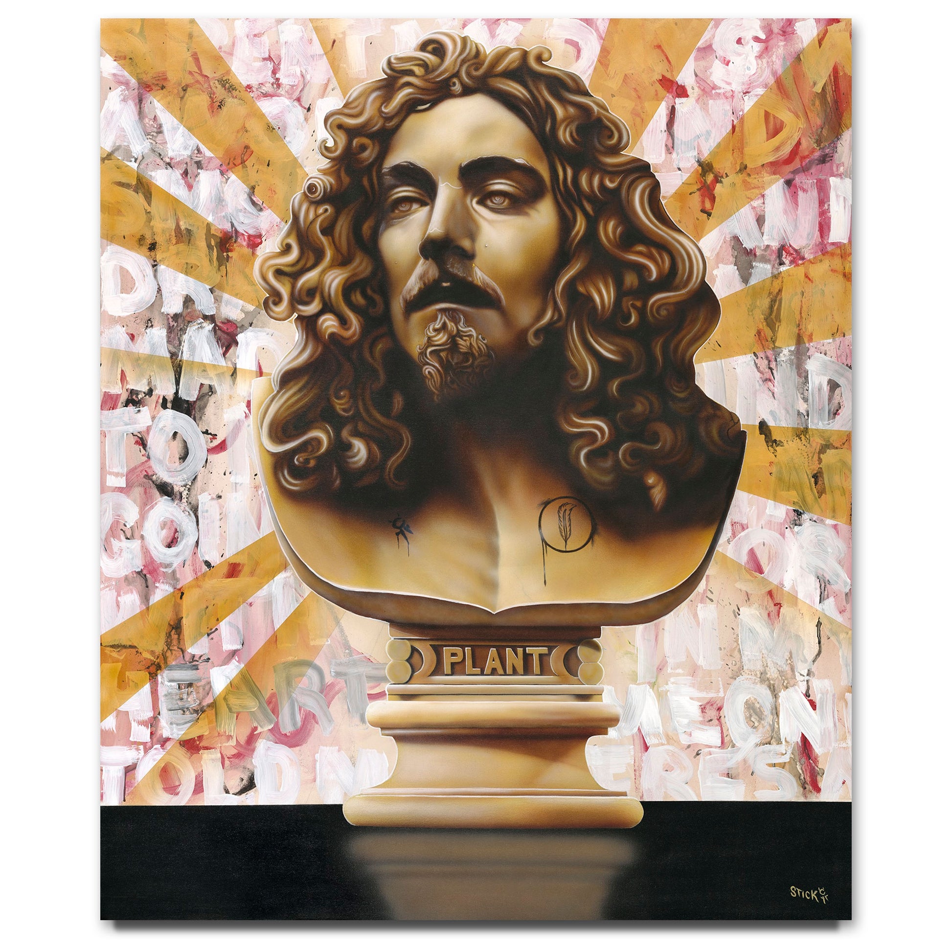 Stickman "The Golden God (Robert Plant) Limited Edition Canvas Giclee