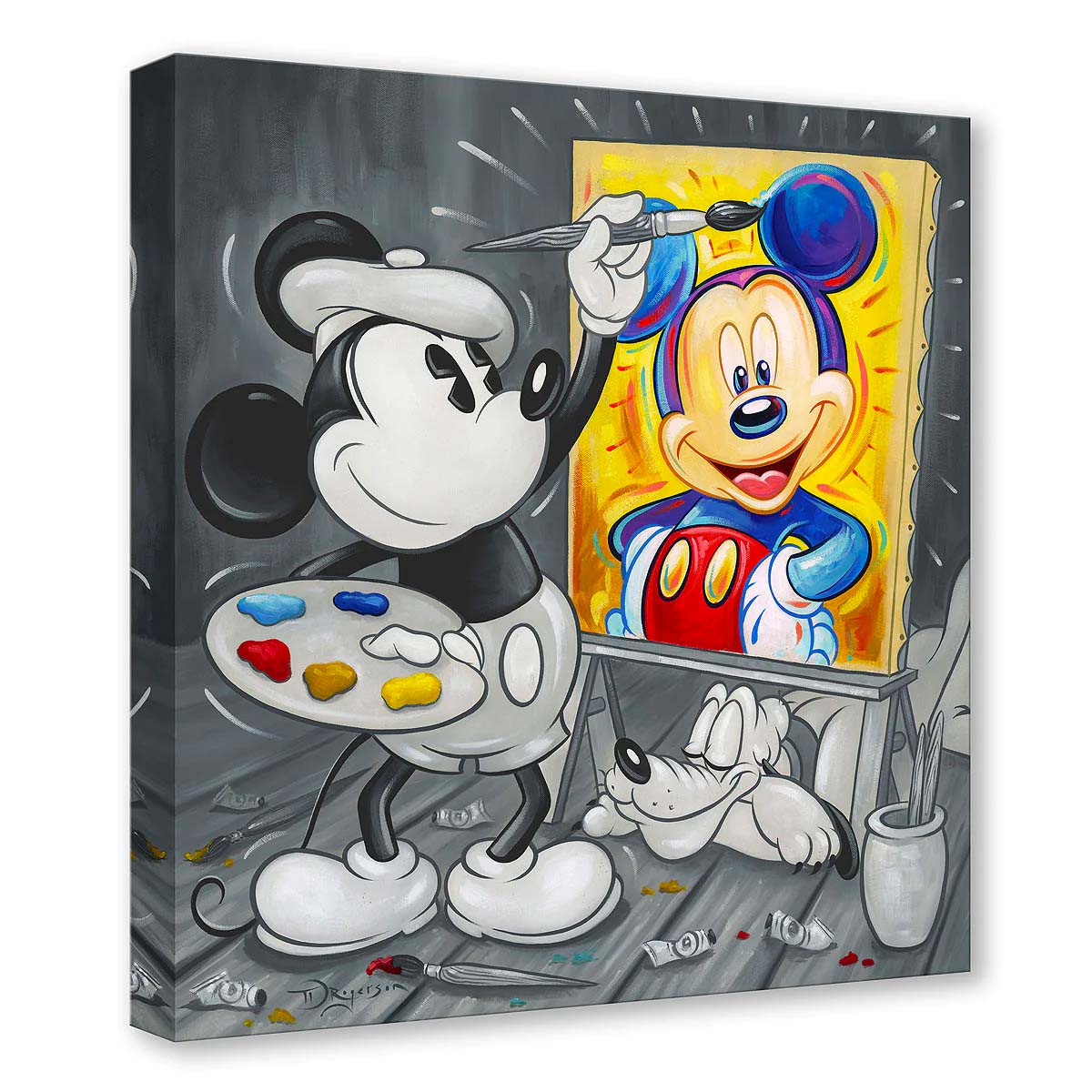 Tim Rogerson Disney "Mickey Paints Mickey" Limited Edition Canvas Giclee