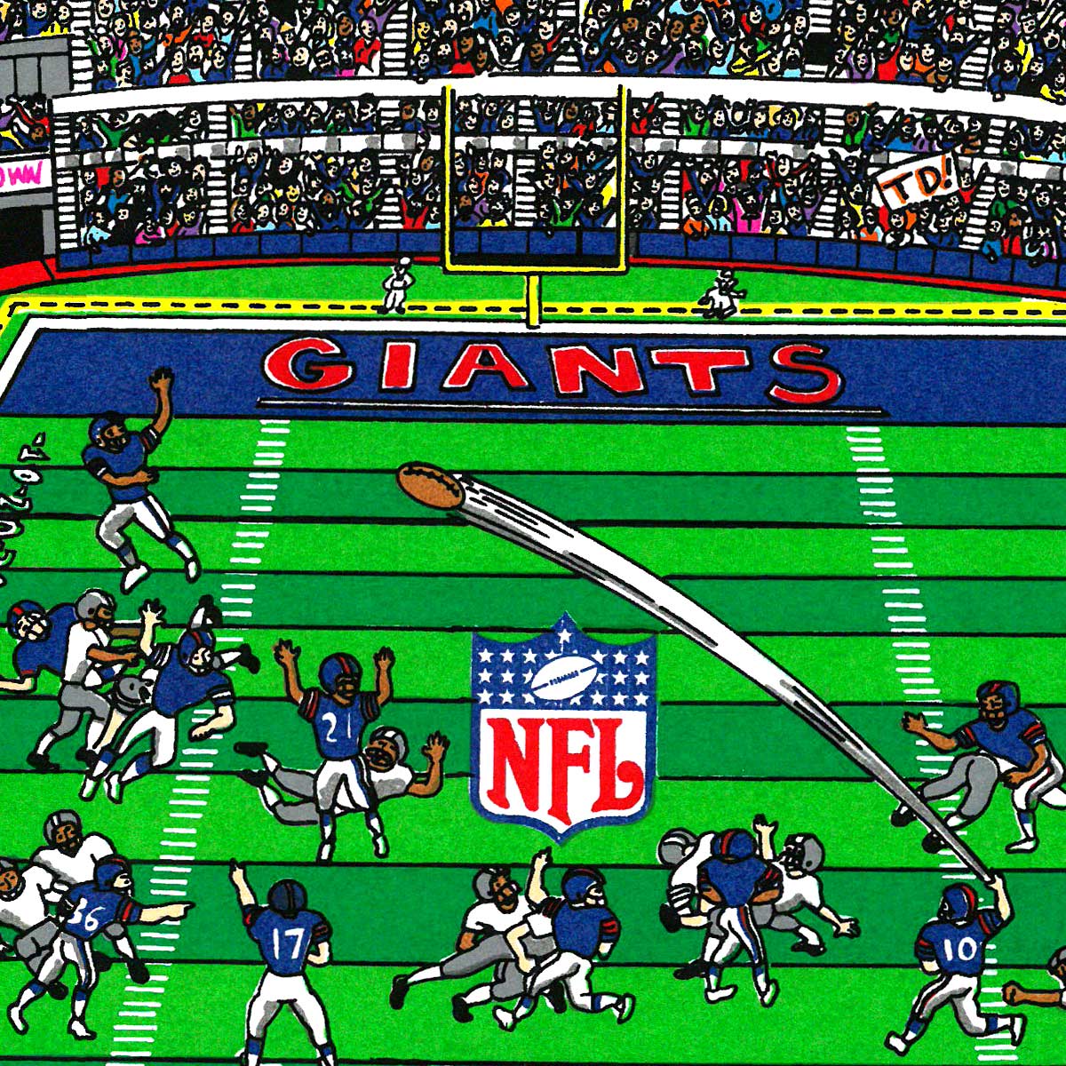 Charles Fazzino "Go Big Blue" 3D Limited Edition Mixed-Media on Paper