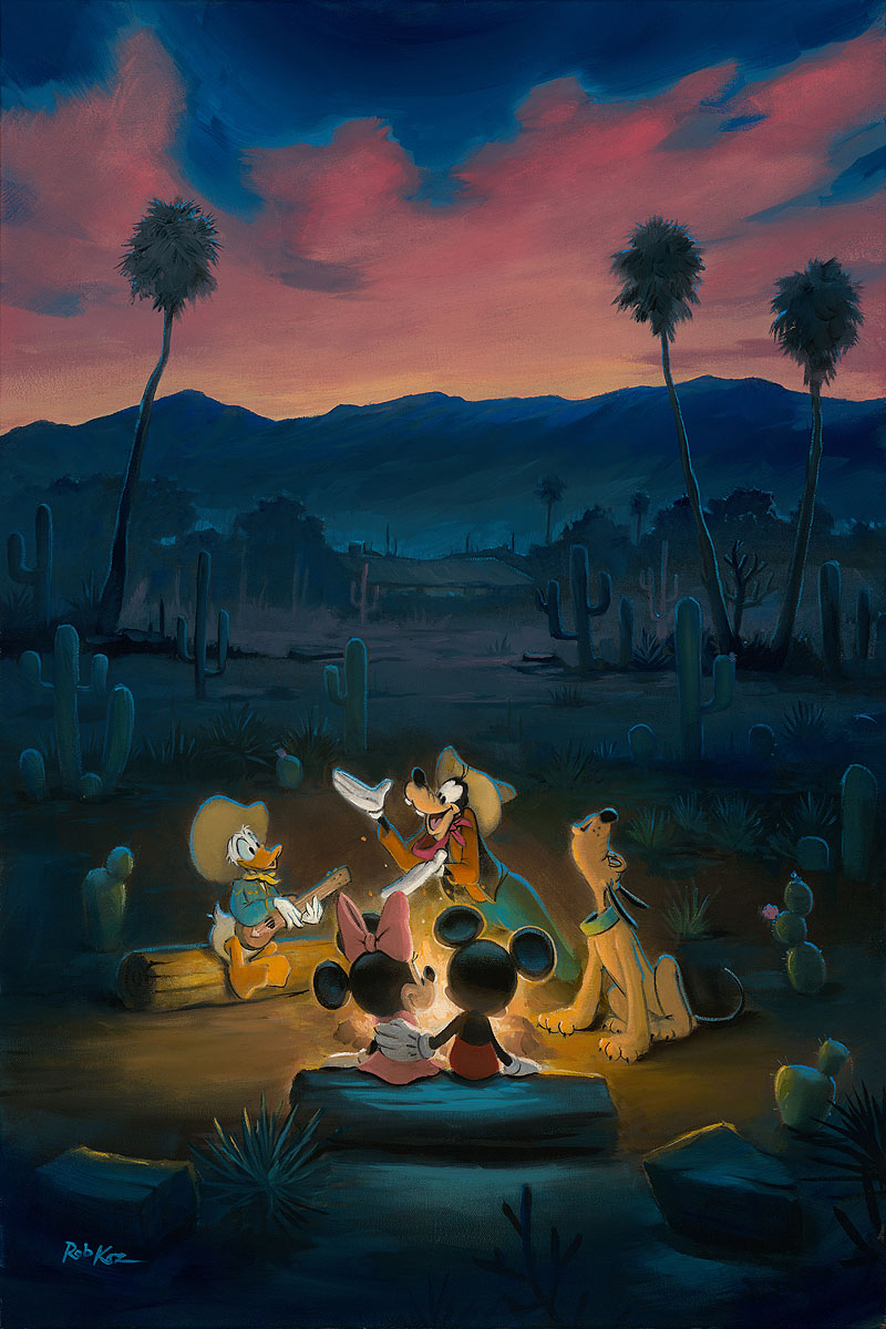 Rob Kaz Disney "Campfire Sing-Along" Limited Edition Canvas Giclee