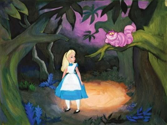 Jim Salvati Disney "The Cat Only Grinned" Limited Edition Canvas Giclee