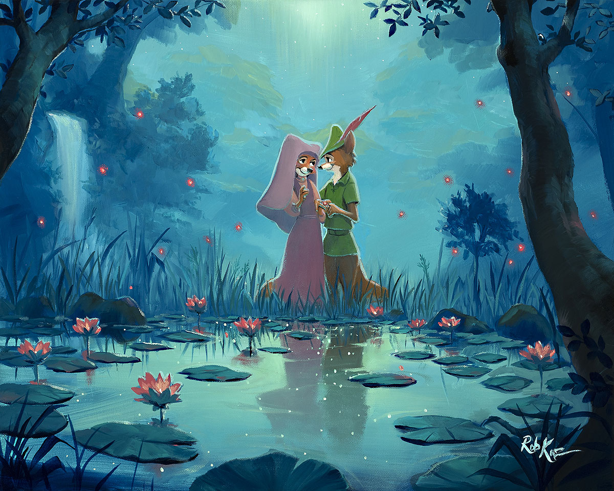 Rob Kaz Disney "Moonlight Proposal" Limited Edition Canvas Giclee