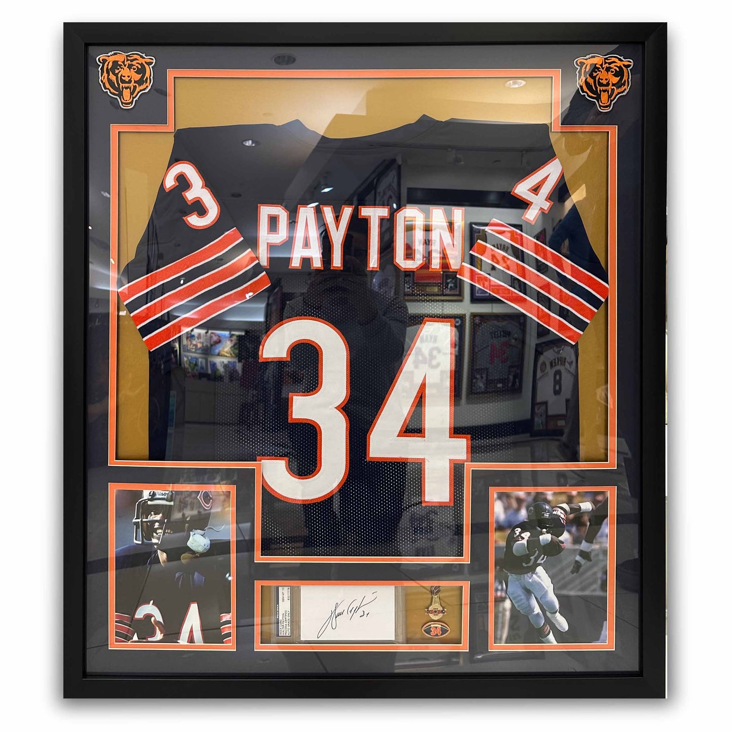 Art Center Gallery 34 PAYTON Framed Chicago Bears Black Sports Jersey