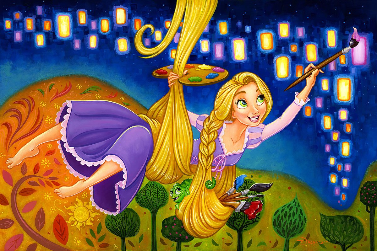 Tim Rogerson Disney "Painting Lights" Limited Edition Canvas Giclee
