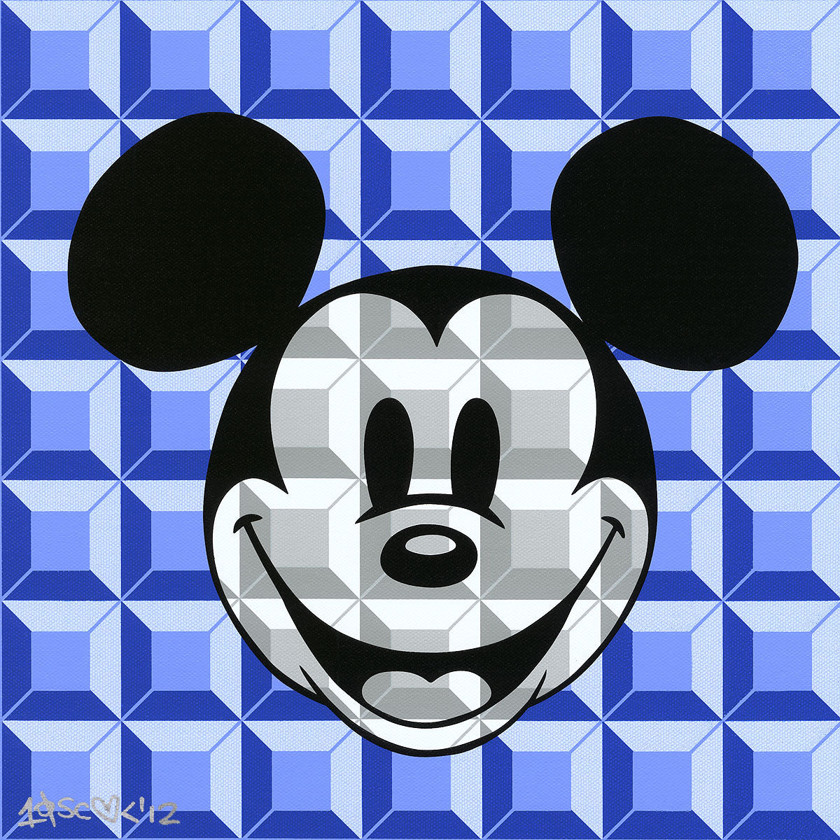 Tennessee Loveless Disney "8 Bit-Block Mickey" Limited Edition Serigraph on Canvas