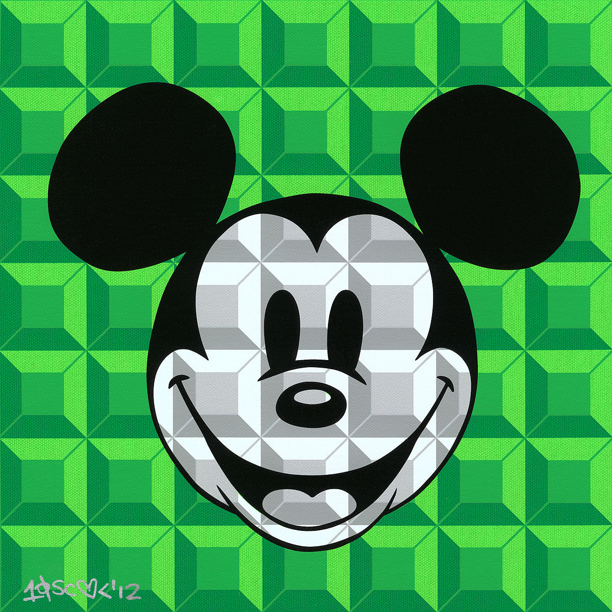 Tennessee Loveless Disney "8 Bit-Block Mickey" Limited Edition Serigraph on Canvas