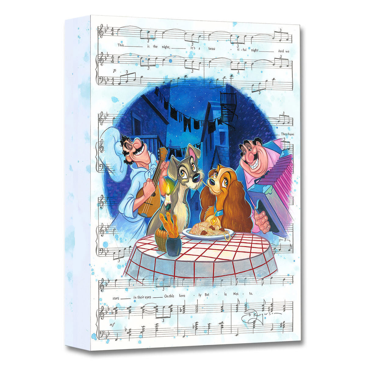 Tim Rogerson Disney "Bella Notte" Limited Edition Canvas Giclee
