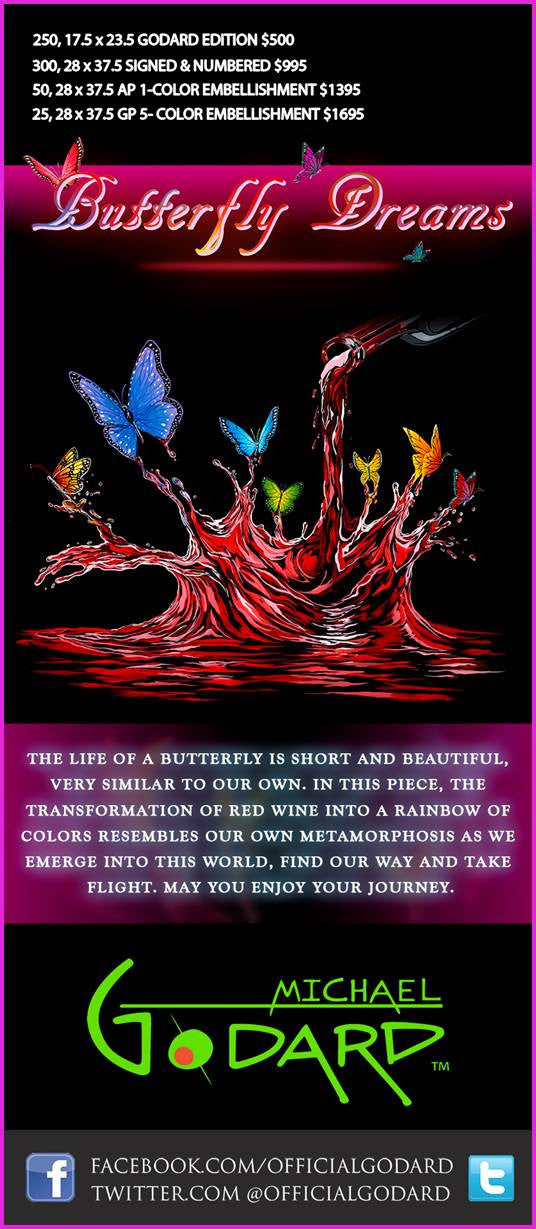 Michael Godard "Butterfly Dreams" Limited Edition Mixed Media and Canvas