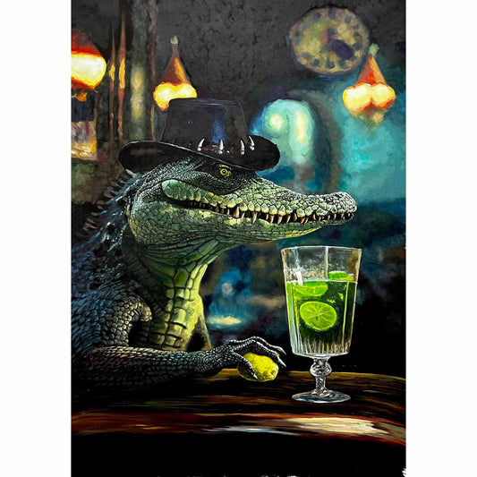 Michael Godard "Crocodile Title TBD" Limited Edition Canvas Giclee