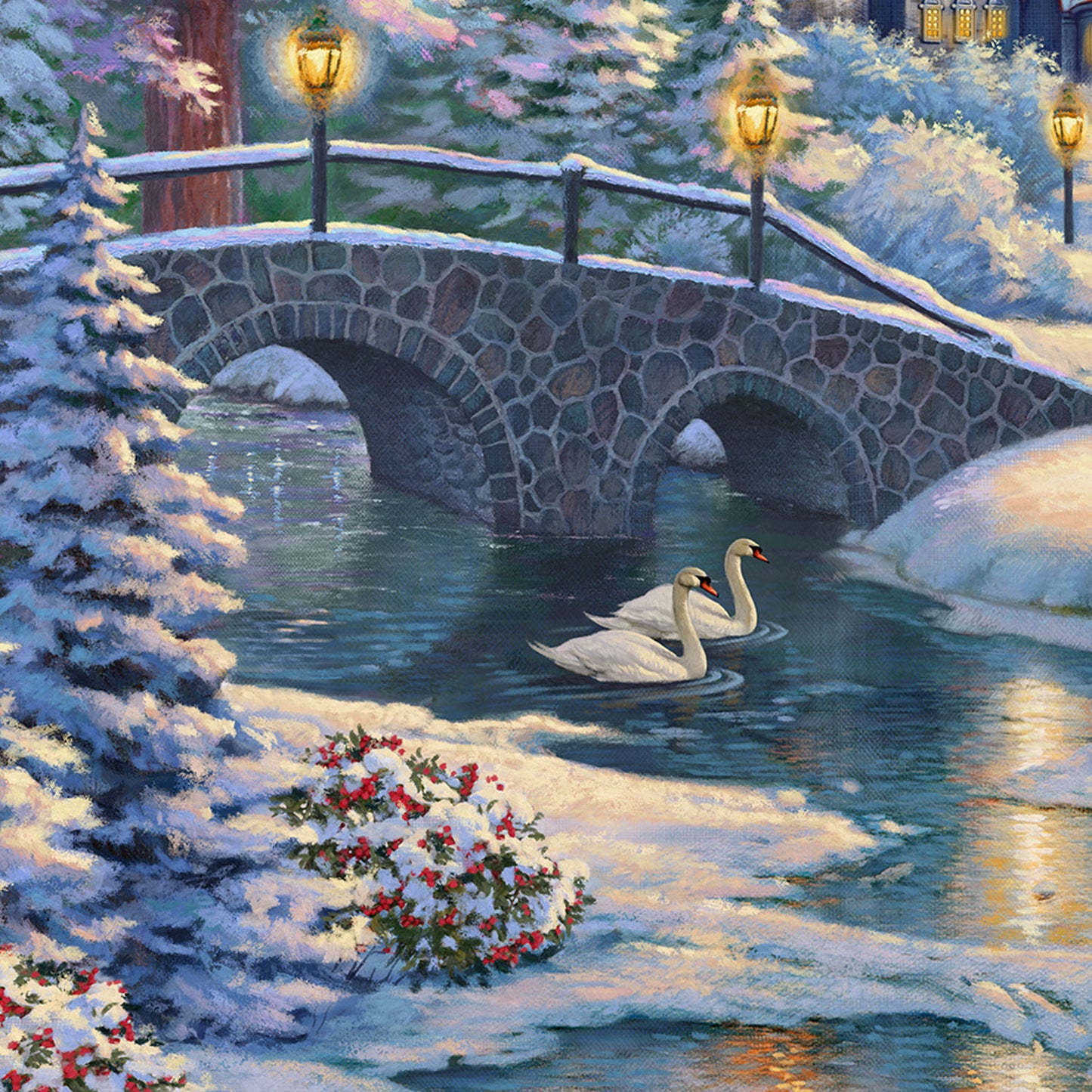 Thomas Kinkade Studios "Beauty and the Beast’s Winter Enchantment" Limited Edition Canvas Giclee