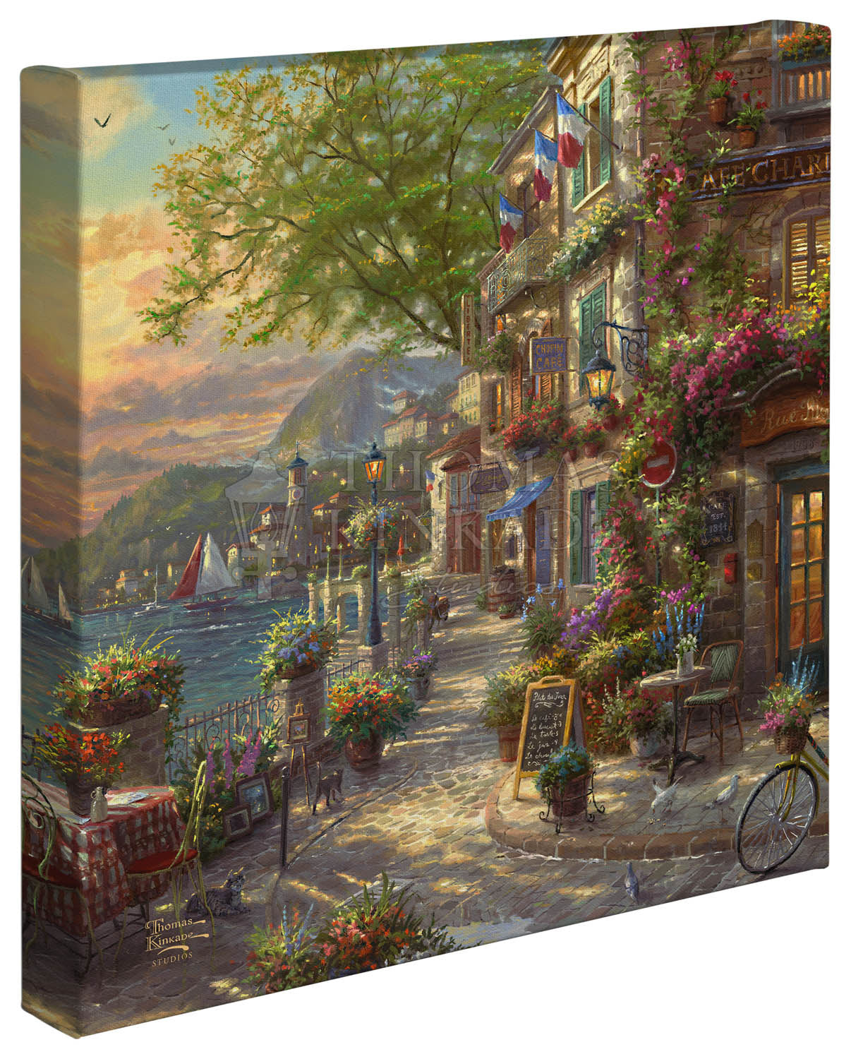 Thomas Kinkade Studios "French Riviera Café" Limited and Open Edition Canvas