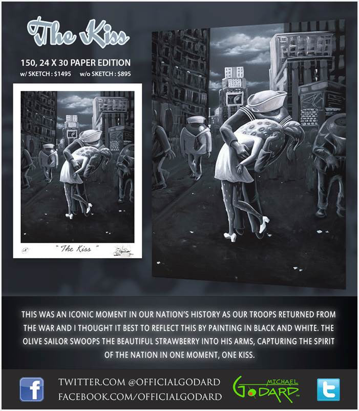 Michael Godard "The Kiss" Limited Edition Paper Giclee
