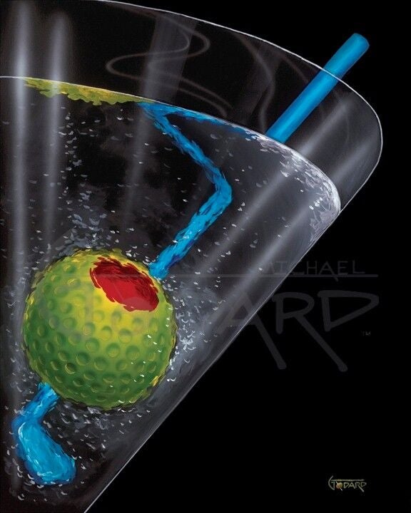 Michael Godard "Golf Martini" Limited Edition Canvas Giclee