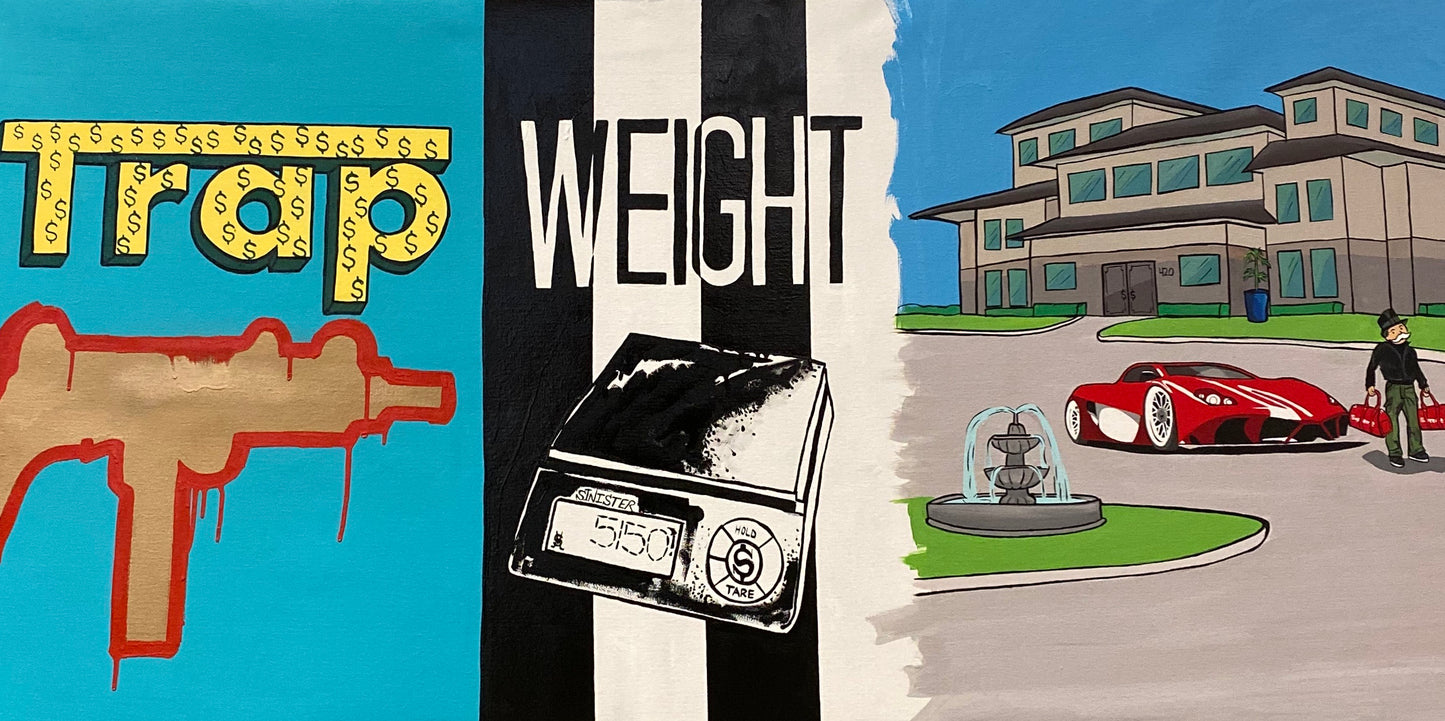 Sinister Monopoly “Trap House” Original Canvas