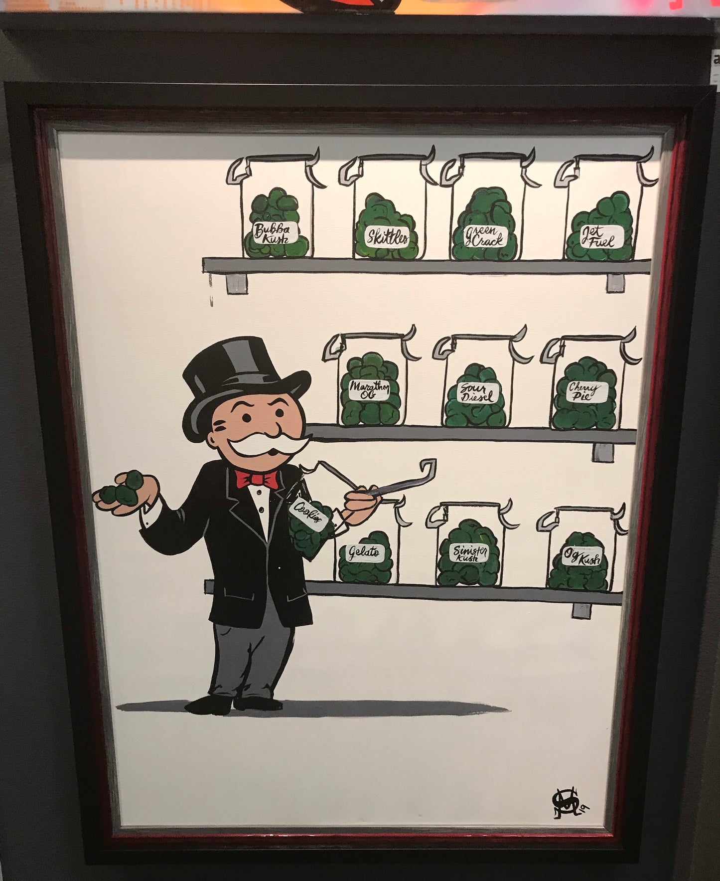 Sinister Monopoly Hand in the Cookie Jar Original Acrylic on Canvas