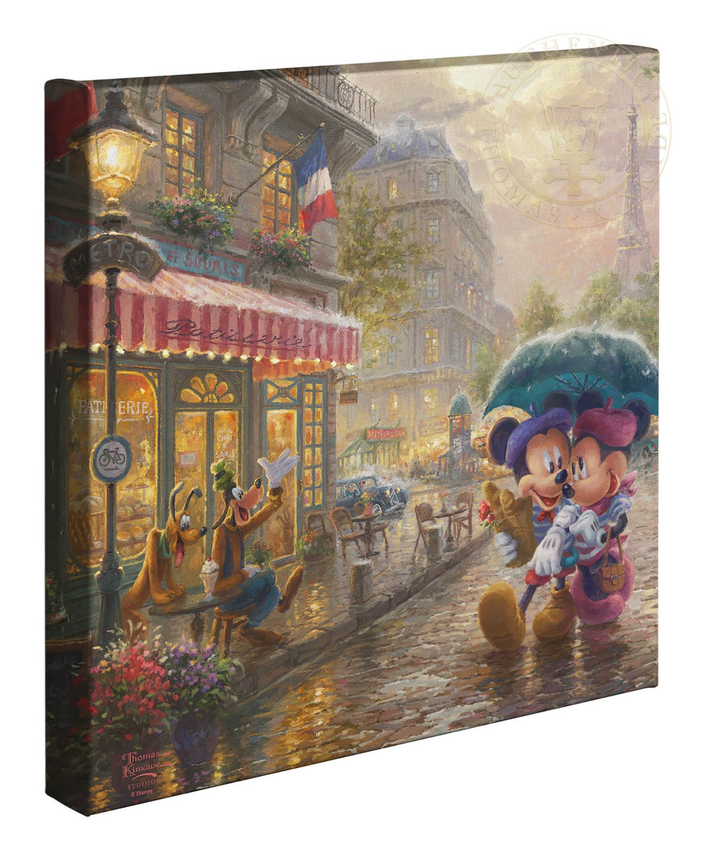 Thomas Kinkade Studios "Mickey and Minnie in Paris" Limited and Open Canvas Giclee