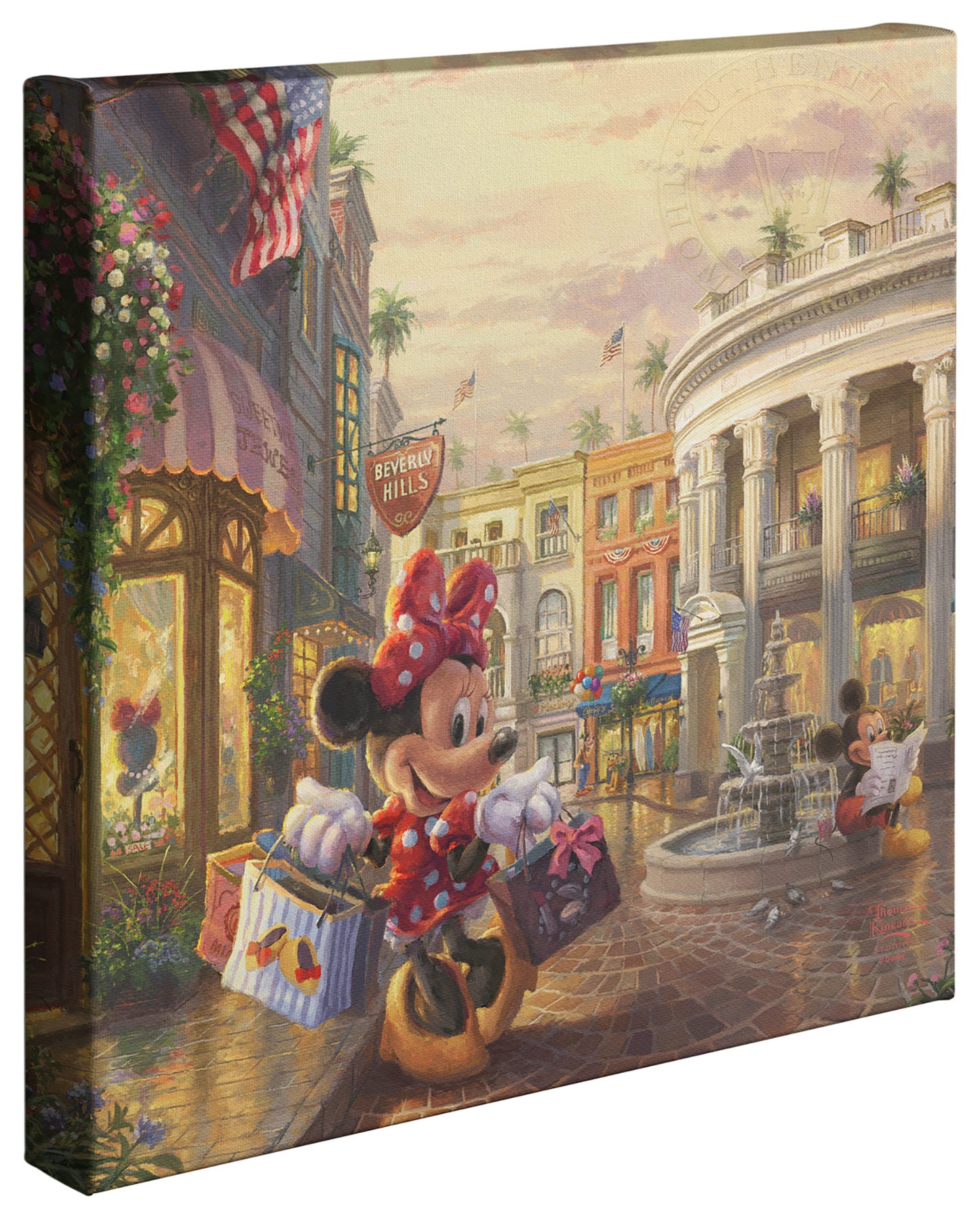 Thomas Kinkade Studios "Minnie Rocks the Dots on Rodeo Drive" Limited and Open Canvas Giclee