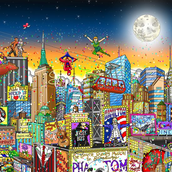 Charles Fazzino "We Found Love on Broadway" 3D Limited Edition Mixed-Media on Paper