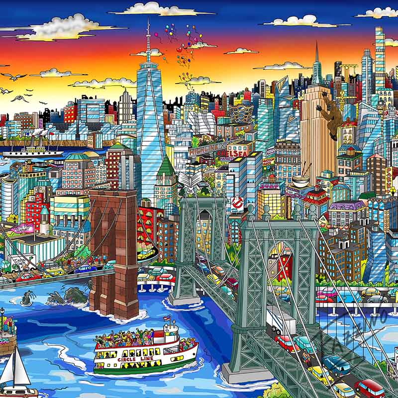 Charles Fazzino Paints Cityscape