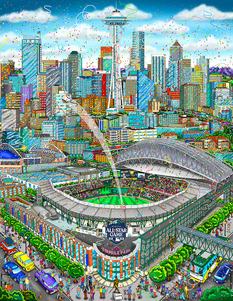 Charles Fazzino MLB All-Star Game 2023: Seattle 3D Limited Edition Giclee on Paper