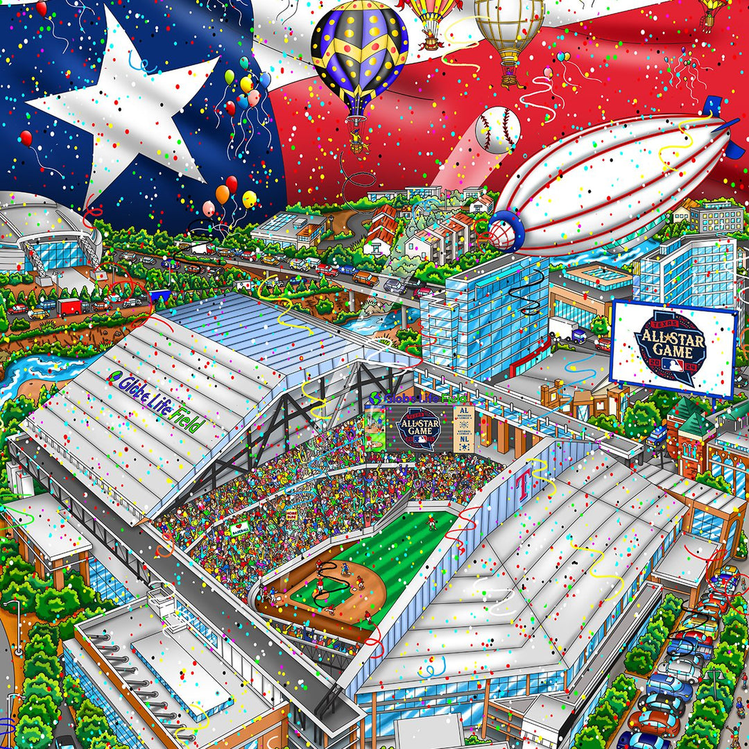 Charles Fazzino MLB All-Star Game 2024: Texas 3D Limited Edition Mixed-Media on Paper
