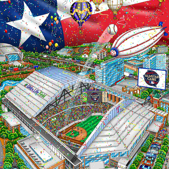 Charles Fazzino MLB All-Star Game 2024: Texas 3D Limited Edition Mixed-Media on Paper