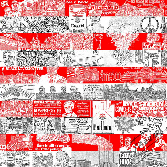 Charles Fazzino Historically…Our American Flag 3D Limited Edition die-sublimation & mixed-media on aluminum and paper