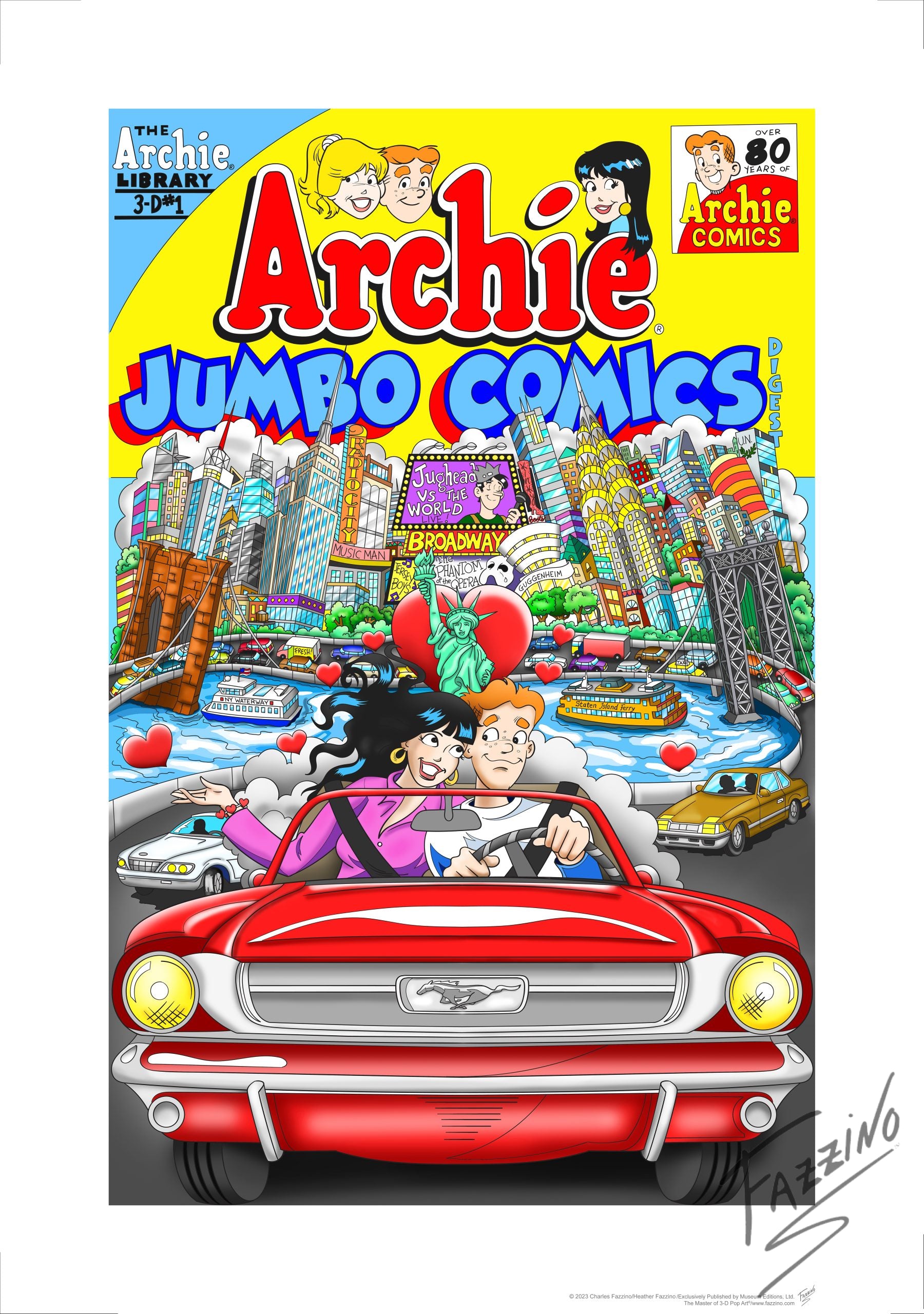 Charles Fazzino Archie Comics 3D Limited Edition Mixed-Media on Paper