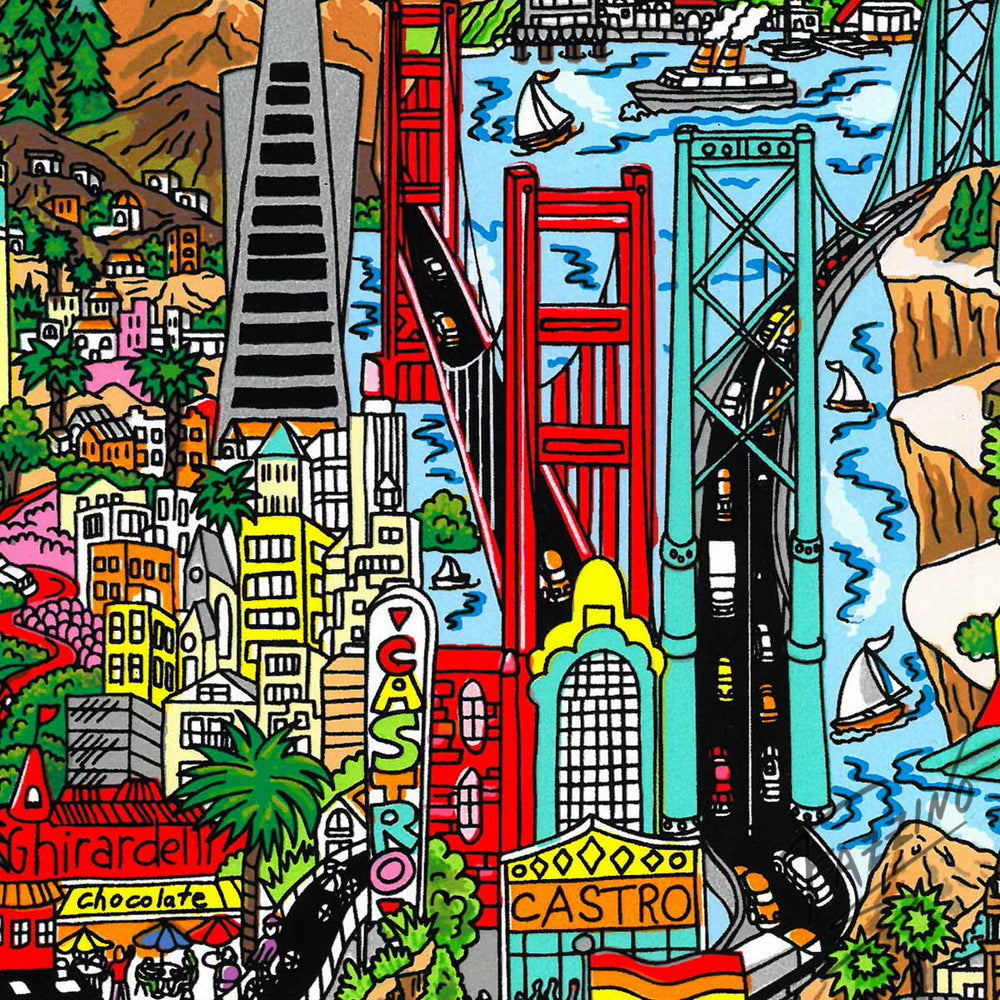 Charles Fazzino California Is Calling Me 3D Limited Edition Silkscreen on Paper