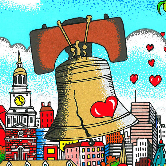 Charles Fazzino From Philadelphia With Love 3D Limited Edition Silkscreen on Paper