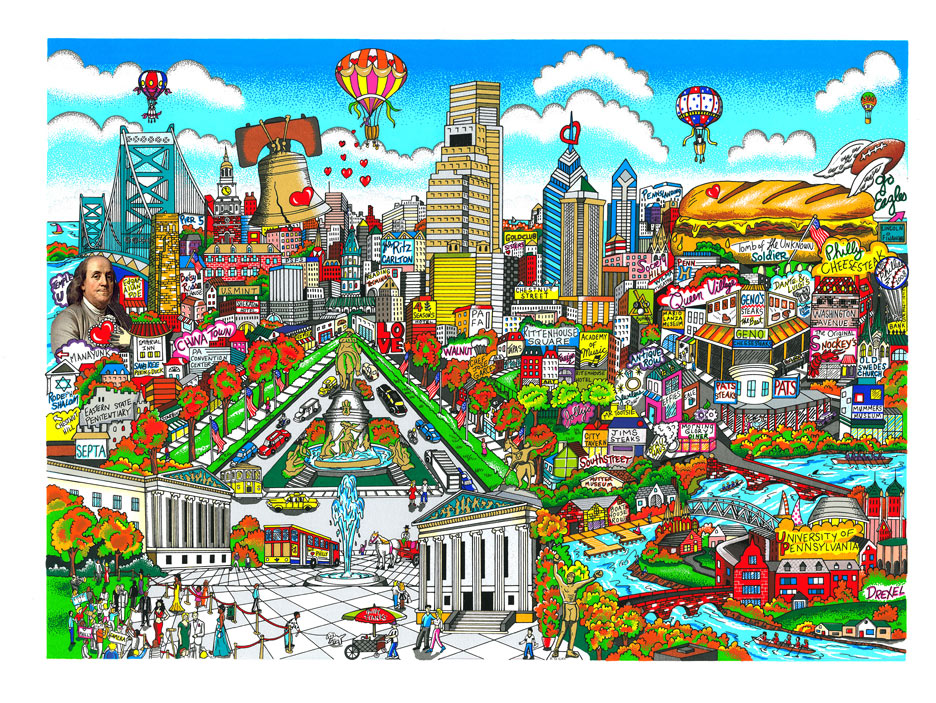Charles Fazzino From Philadelphia With Love 3D Limited Edition Silkscreen on Paper
