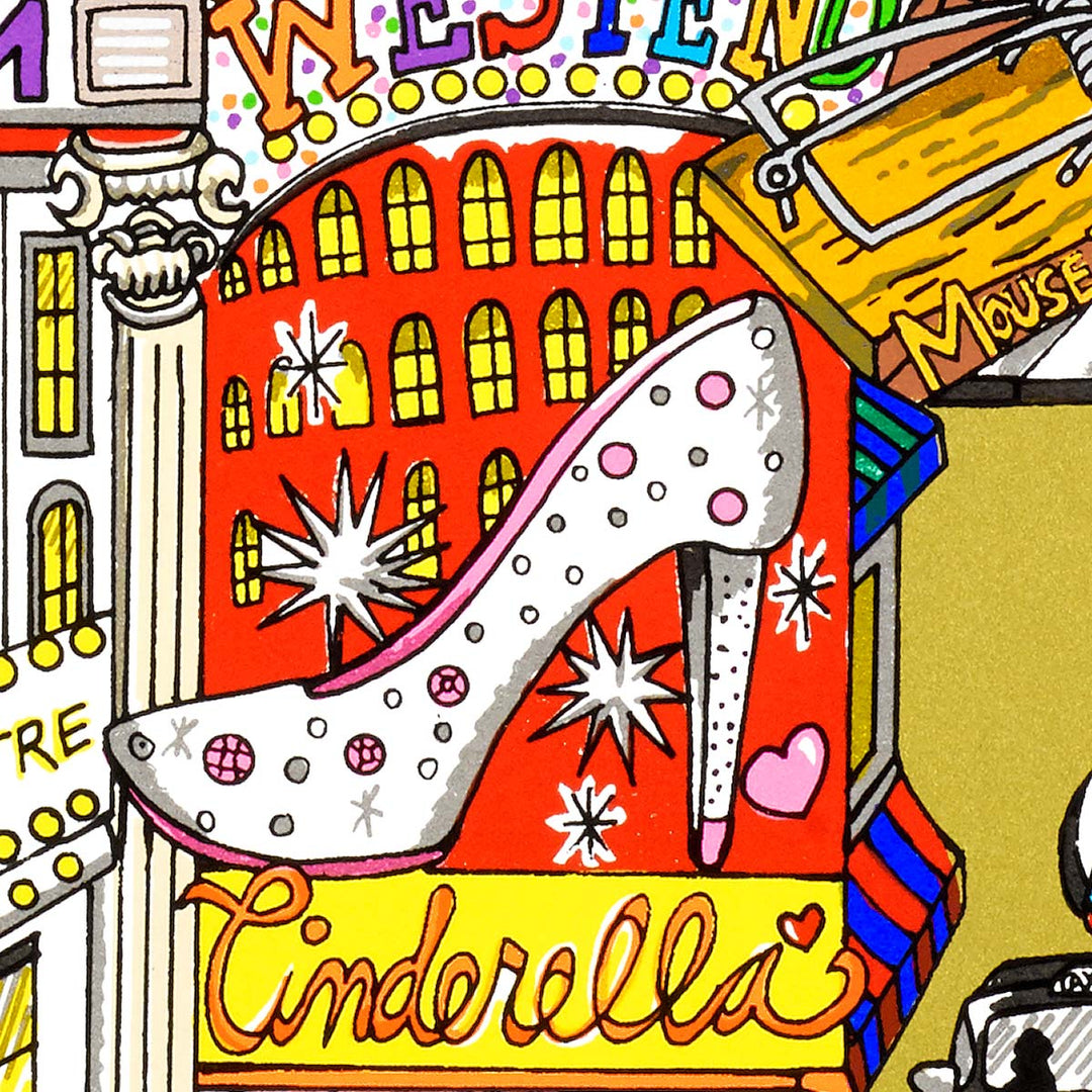 Charles Fazzino Getting Cheeky on the Queue in London’s West End 3D Limited Edition Silkscreen on Paper