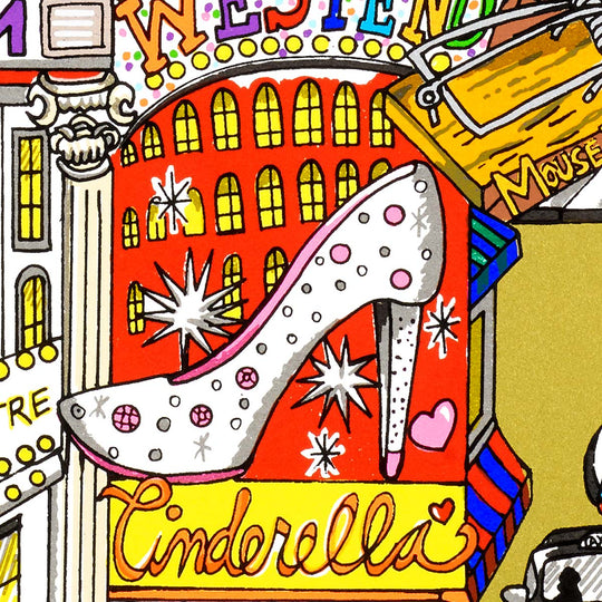 Charles Fazzino Getting Cheeky on the Queue in London’s West End 3D Limited Edition Silkscreen on Paper