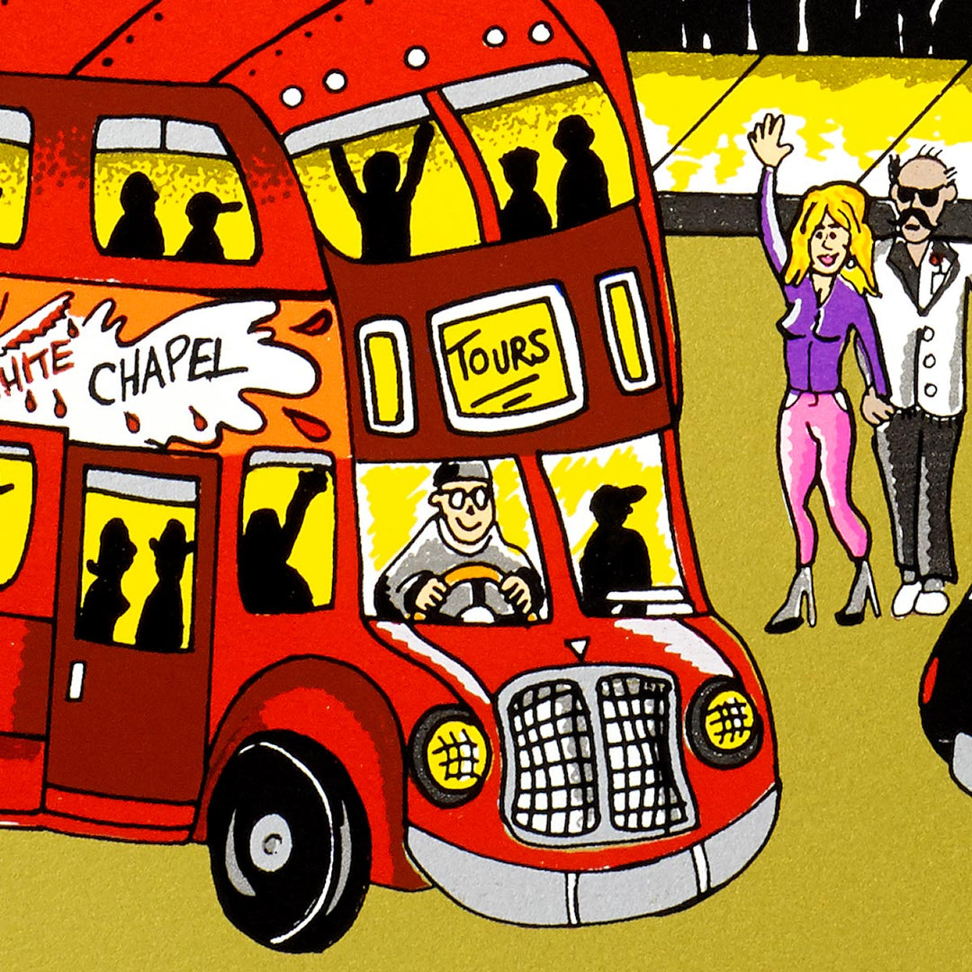 Charles Fazzino Getting Cheeky on the Queue in London’s West End 3D Limited Edition Silkscreen on Paper