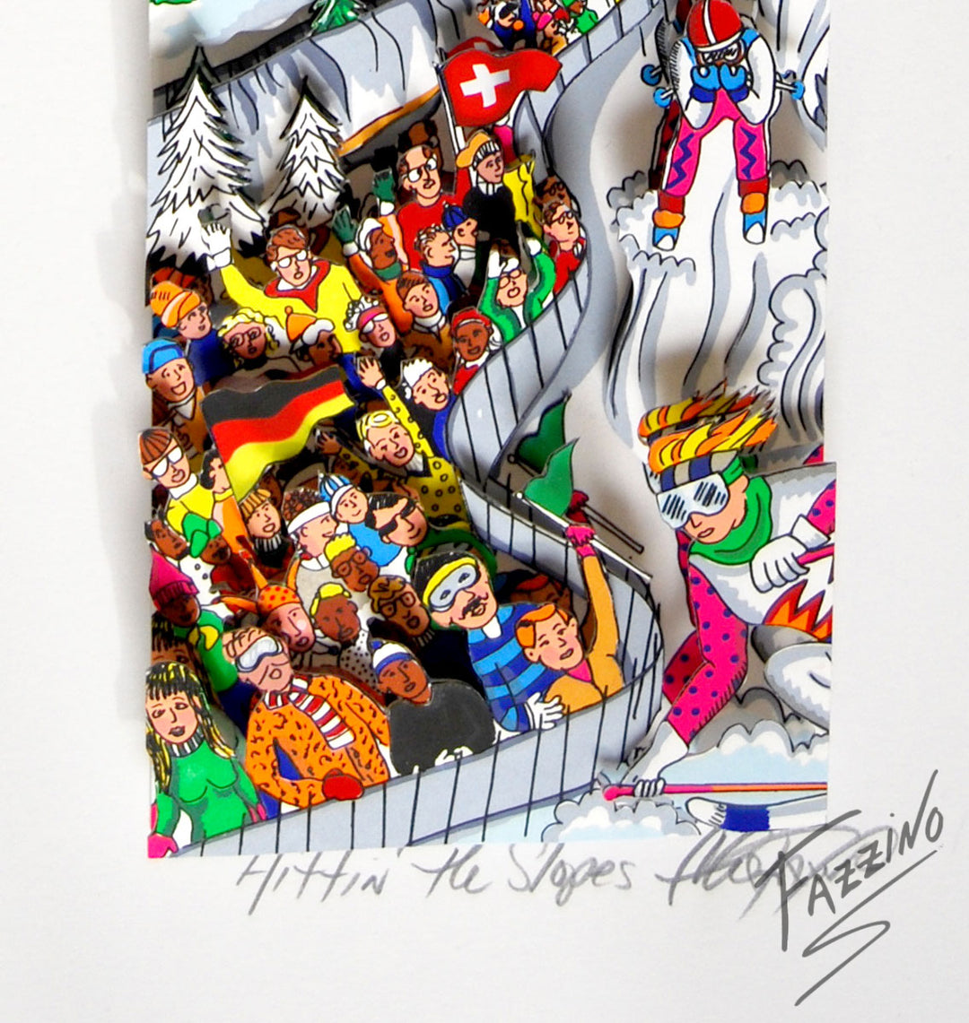 Charles Fazzino Hitting the Slopes 3D Limited Edition Silkscreen on Paper