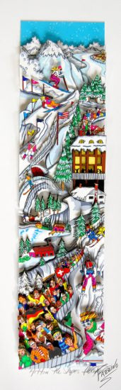 Charles Fazzino Hitting the Slopes 3D Limited Edition Silkscreen on Paper