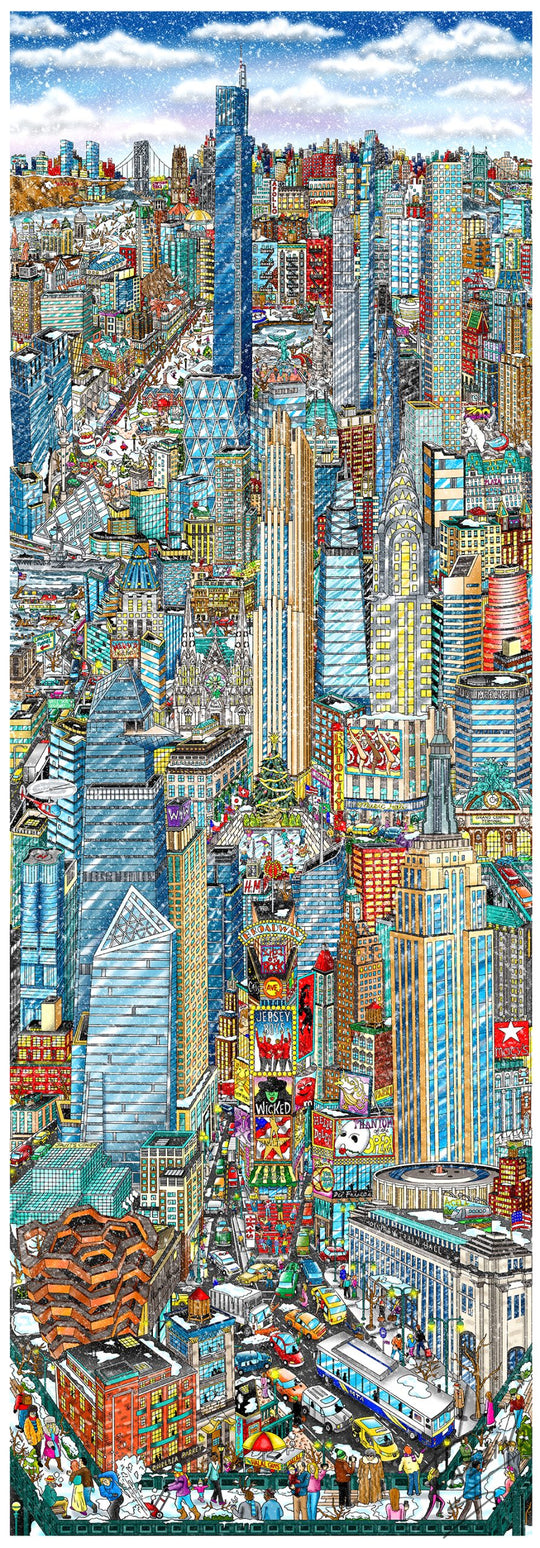 Charles Fazzino Baby It’s Cold Outside… NYC 3D Limited Edition Mixed-Media on Paper