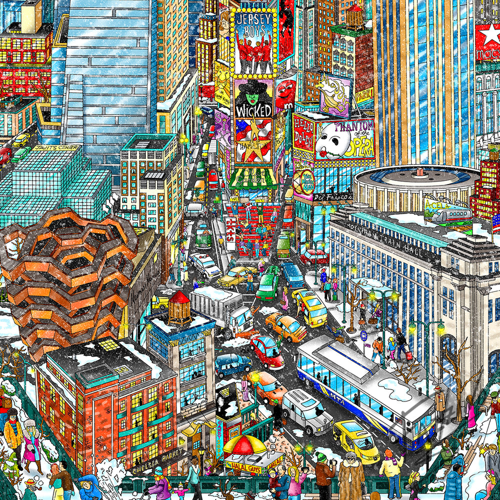 Charles Fazzino Baby It’s Cold Outside… NYC 3D Limited Edition Mixed-Media on Paper