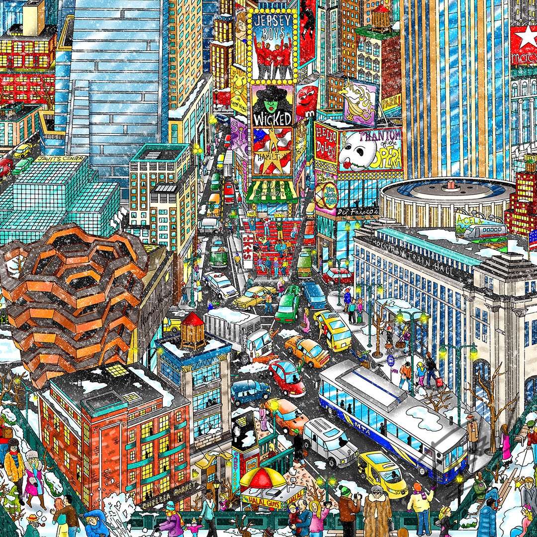 Charles Fazzino Baby It’s Cold Outside… NYC 3D Limited Edition Mixed-Media on Paper
