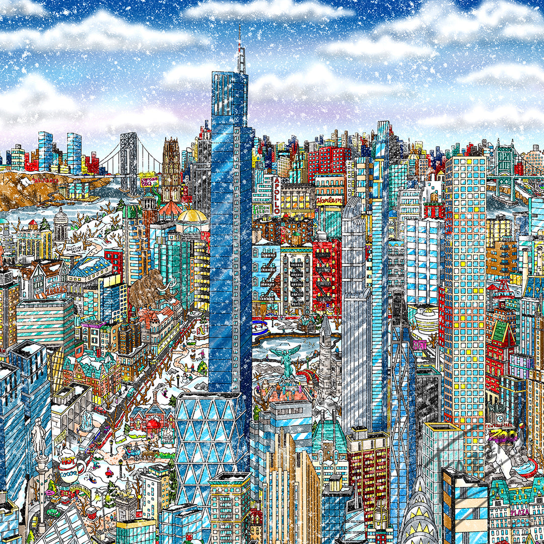 Charles Fazzino Baby It’s Cold Outside… NYC 3D Limited Edition Mixed-Media on Paper