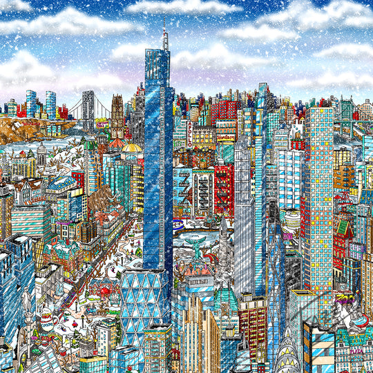Charles Fazzino Baby It’s Cold Outside… NYC 3D Limited Edition Mixed-Media on Paper