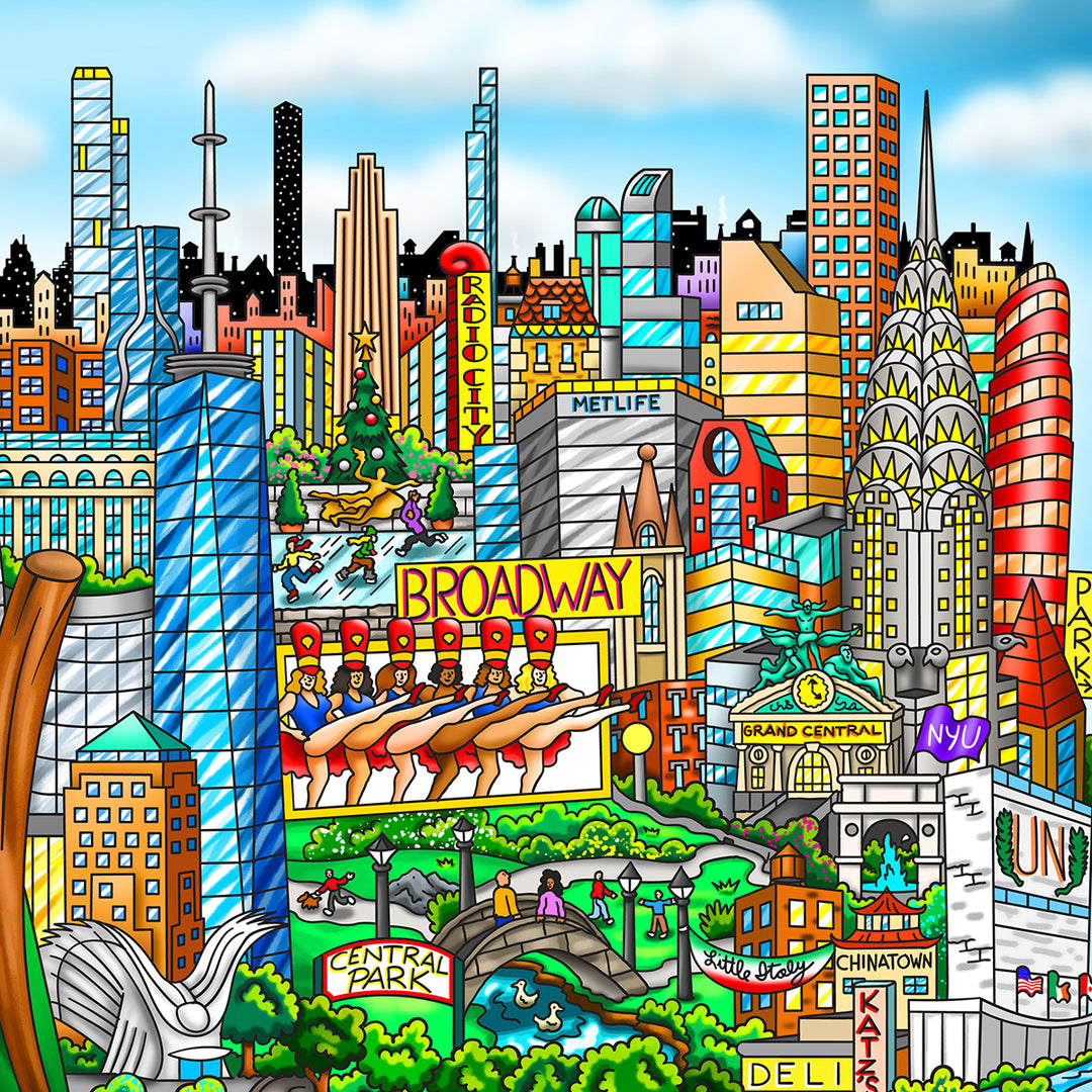 Charles Fazzino Big Apple… Little Island 3D Limited Edition Mixed-Media on Paper